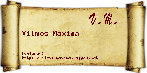 Vilmos Maxima névjegykártya